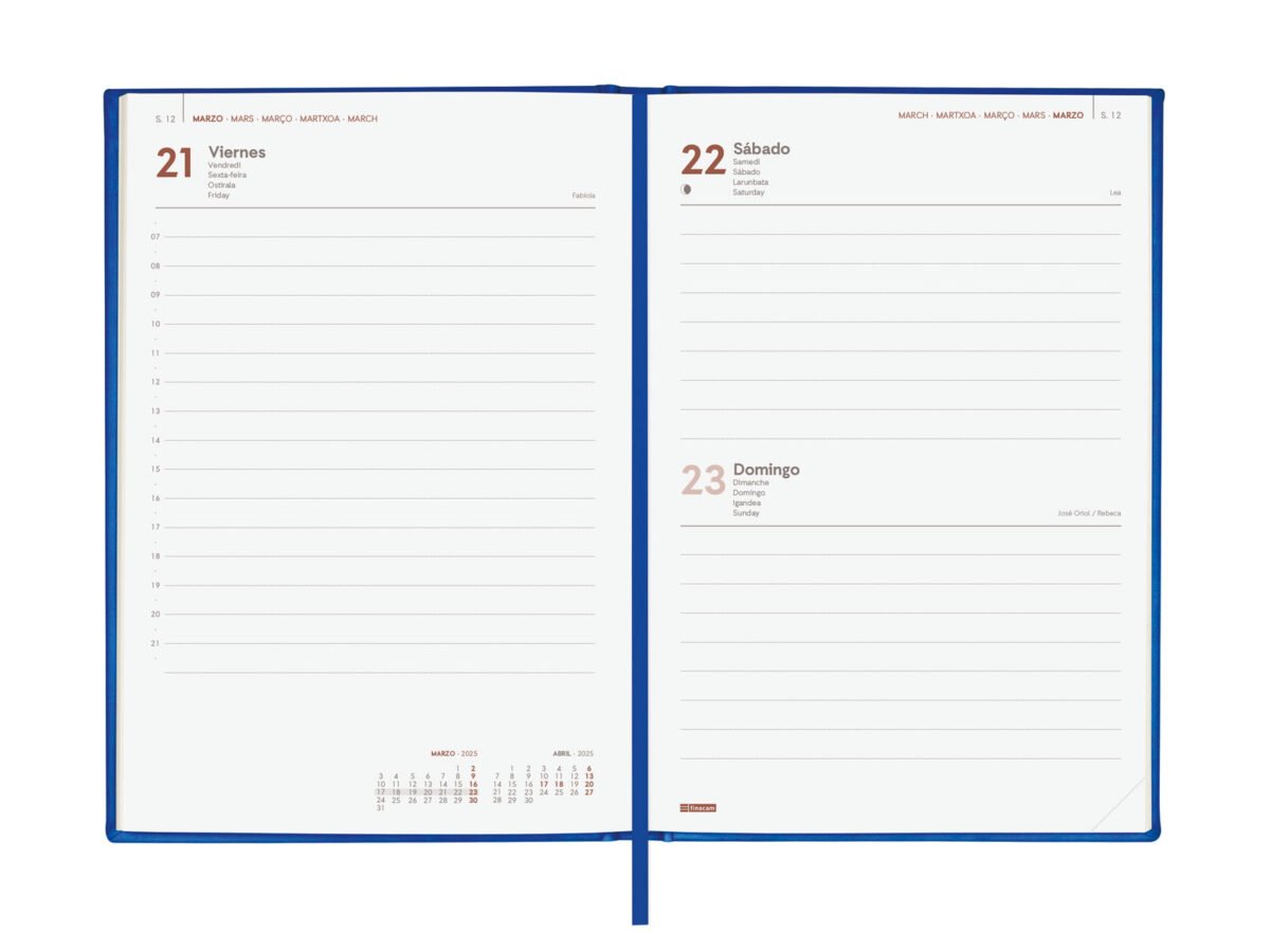 Agenda 2025 Dynamic London Y10 140X204Mm Dia Pagina Azul Finocam 625320125 312092