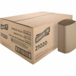 Genuine Joe® Single Fold Paper Towels, 1-Ply, Brown, 4000 Towels - Image 3