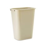 Rubbermaid Commercial Deskside Plastic Wastebasket, 10.25 gal, Plastic, Beige