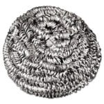 Boardwalk® Stainless Steel Scrubber, Medium Size, Steel Gray, 72/Carton