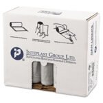 Inteplast Group Low-Density Commercial Can Liners, 30 gal, 0.58 mil, 30" x 36", Clear, Interleaved Roll, 25 Bags/Roll, 10 Rolls/Carton