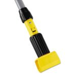 Rubbermaid Commercial Gripper Fiberglass Mop Handle, 1" dia x 54", Black/Yellow