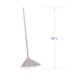 Boardwalk Handle/Deck Mops, #20 White Cotton Head, 54" Natural Wood Handle - Image 4
