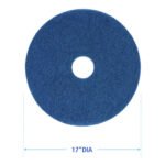Boardwalk Scrubbing Floor Pads, 17" Diameter, Blue, 5/Carton - Image 3
