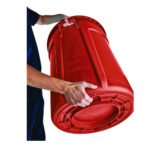 Rubbermaid Commercial Vented Round Brute Container, 32 gal, Plastic, Red - Image 2