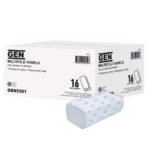 GEN Multifold Towels, 1-Ply, 9.25 x 9.05, White, 250/Pack, 16 Packs/Carton - Image 3