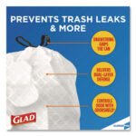 Glad Tall Kitchen Drawstring Trash Bags, 13 gal, 24" x 27.38", Gray, 100/Box - Image 4
