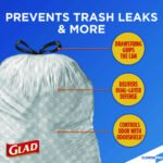 Glad CloroxPro ForceFlex Tall Kitchen Drawstring Trash Bags, 13 gal, 23.75" x 24.88", Gray, 100/Box - Image 4