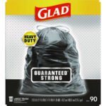 Glad Guaranteed Strong Large Drawstring Trash Bags, Three-Ply, 30 gal, 1.05 mil, 30" x 33", Black, 90/Carton - Image 2