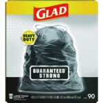 Glad Guaranteed Strong Large Drawstring Trash Bags, Three-Ply, 30 gal, 1.05 mil, 30" x 33", Black, 90/Carton - Image 3
