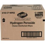 Clorox Healthcare Hydrogen Peroxide Cleaner Disinfectant Wipes, 5.75 x 6.75, Unscented, White, 155/Canister, 6 Canisters/Carton - Image 3