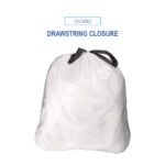 Boardwalk Drawstring Kitchen Bags, Drawstring, 13 gal, 24" x 28", White, 50 Bags/Roll, 2 Rolls/Carton - Image 3