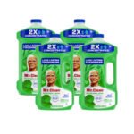 Mr. Clean Multipurpose Cleaning Solution with Febreze, Meadows and Rain, 64 oz Bottle, 4/Carton