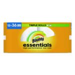 Bounty® Essentials Kitchen Paper Towel Rolls, 2-Ply, 162 Sheet Rolls, 12 Rolls