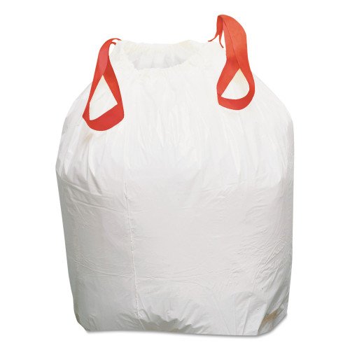 236686-500x500-0.jpg Draw 'n Tie Heavy-Duty Trash Bags, Drawstring, 13 gal, 24.5" x 27.38", White, 50 Bags/Roll, 4 Rolls/Box - Image 3