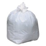 Earthsense Linear-Low-Density Recycled Tall Kitchen Bags, Open-Face, 13 gal, 24" x 33", White, 15 Bags/Roll, 10 Rolls/Box