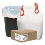 Draw 'n Tie Heavy-Duty Trash Bags, Drawstring, 13 gal, 24.5" x 27.38", White, 50 Bags/Roll, 4 Rolls/Box