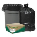 Earthsense Linear Low Density Large Trash and Yard Bags, Open-Face, 33 gal, 0.9 mil, 32.5" x 40", Black, 80/Carton - Image 2