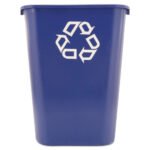 Rubbermaid Commercial Deskside Recycling Container with Symbol, Large, 41.25 qt, Plastic, Blue