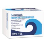 Boardwalk® Medium Duty Scour Pads, Green, 6 x 9, 20 Pads