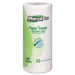 Marcal Perforated Kitchen Towels, White, 2-Ply, 9 x 11, 85 Sheets/Roll, 30 Rolls/Carton