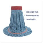 Boardwalk® Super Loop Wet Mop Head, Cotton/Synthetic, Large, Blue - Image 2