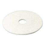 3M Low-Speed Super Polishing Floor Pads 4100, 17" Diameter, White, 5/Carton - Image 2