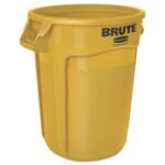Rubbermaid Commercial Vented Round Brute Container, 32 gal, Plastic, Yellow - Image 2