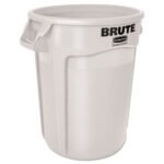 Rubbermaid Commercial Vented Round Brute Container, 32 gal, Plastic, White - Image 2