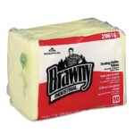 Brawny Dusting Cloths Quarterfold, 17 x 24, Unscented, Yellow, 50/Pack, 4 Packs/Carton - Image 3