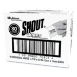 Shout Wipe and Go Instant Stain Remover, 4.7 x 5.9, Unscented, White, 80 Packets/Carton - Image 4