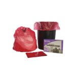 AbilityOne 8105015173664, SKILCRAFT Biohazard Can Liners, Biohazard Infectious Waste, 55 gal, 3 mil, 37" x 50", Red, Flat Pack, 37/Box - Image 2