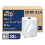 Tork® Advanced Hardwound Roll Paper Towels, White, 525-ft, 6 Rolls