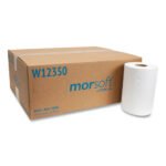 Morcon Paper Morsoft Universal Roll Towels, 1-Ply, 8" x 350 ft, White, 12 Rolls/Carton