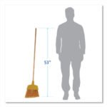 Boardwalk® 932A Angler Broom, 53" Wooden Handle, Yellow - Image 2