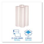 Boardwalk® 56 Gallon Clear Garbage Bags, 43x47, 1.1 mil, 100 Bags, BWK532 - Image 3
