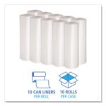 Boardwalk® 60 Gallon Clear Garbage Bags, 38x58, 1.75mil, 100 Bags, BWK538 - Image 3
