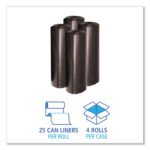 Boardwalk® 45 Gallon Black Garbage Bags, 40x46, 1.6mil, 100 Bags, BWK521 - Image 3