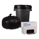 Boardwalk® 56 Gallon Black Garbage Bags, 43x47, 1.6mil, 100 Bags, BWK522 - Image 4