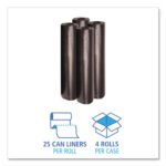 Boardwalk® 56 Gallon Black Garbage Bags, 43x47, 1.2mil, 100 Bags, BWK518 - Image 3