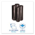 Boardwalk® 56 Gallon Black Garbage Bags, 43x47, 1.6mil, 100 Bags, BWK522 - Image 3