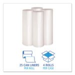 Boardwalk® 45 Gallon Clear Garbage Bags, 40x46, 1.4mil, 100 Bags, BWK535 - Image 3