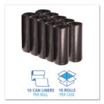 Boardwalk® 60 Gallon Black Garbage Bags, 38 x 58, 2mil, 100 Bags, BWK526 - Image 3