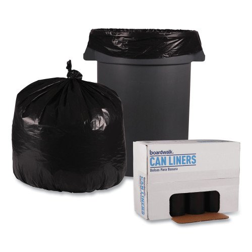 722847-500x500-0.jpg Boardwalk® 33 Gallon Black Garbage Bags, 33x39, 1.2mil, 100 Bags, BWK516 - Image 4