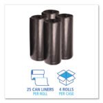 Boardwalk® 60 Gallon Black Garbage Bags, 38x58, 1.6mil, 100 Bags, BWK523 - Image 3