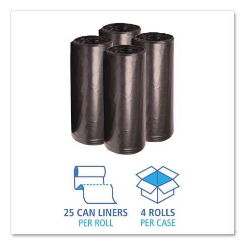 722855-500x500-0.jpg Boardwalk® 60 Gallon Black Garbage Bags, 38x58, 1.6mil, 100 Bags, BWK523 - Image 3