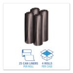 Boardwalk® 33 Gallon Black Garbage Bags, 33x39, 1.6mil, 100 Bags, BWK520 - Image 3