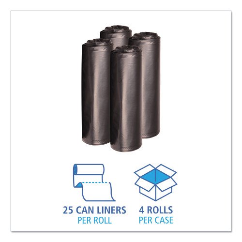 722904-500x500-0.jpg Boardwalk® 33 Gallon Black Garbage Bags, 33x39, 1.6mil, 100 Bags, BWK520 - Image 3