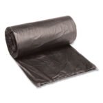 Boardwalk Low-Density Waste Can Liners, 10 gal, 0.35 mil, 24" x 23", Black, Perforated Roll, 50 Bags/Roll, 10 Rolls/Carton