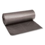 Boardwalk Low-Density Waste Can Liners, 60 gal, 0.95 mil, 38" x 58", Gray, Perforated Roll, 25 Bags/Roll, 4 Rolls/Carton